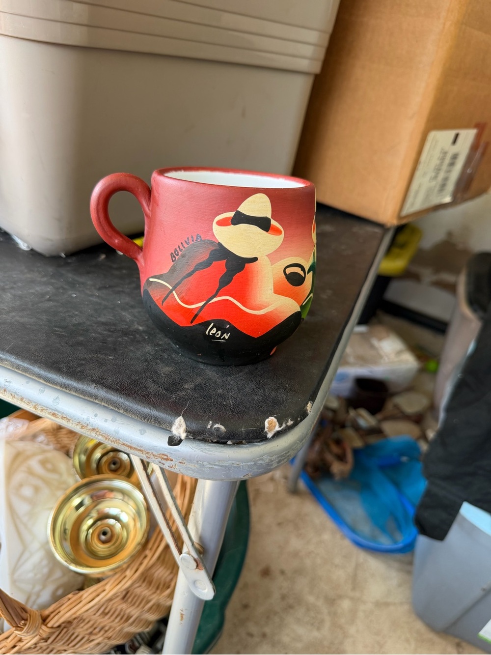 Hand-Painted Red Ceramic Decorative Mugs